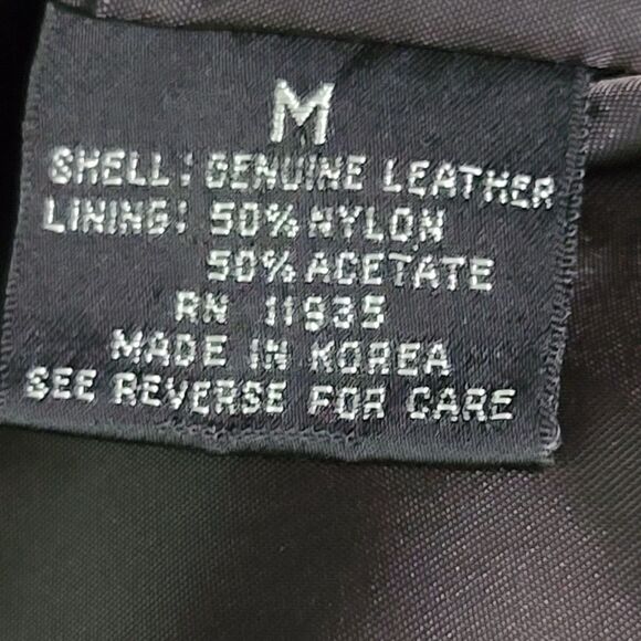 Diversity Womens Genuine Leather Black Size M Leather Long Sleeve Two Button - Picture 7 of 12